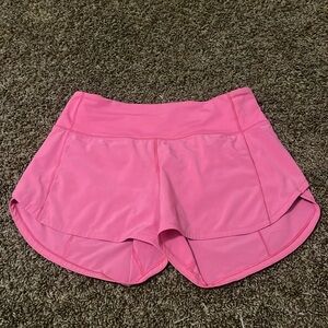 Lululemon 4-inch pink speed up shorts